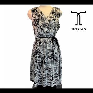 Tristan Black white floral dress Sz XL